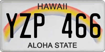 HI license plate YZP466