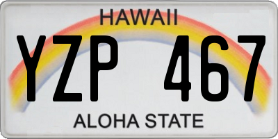 HI license plate YZP467