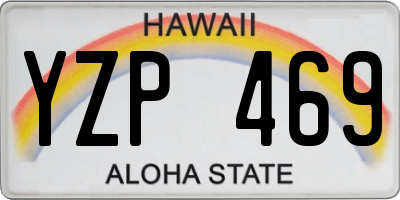HI license plate YZP469