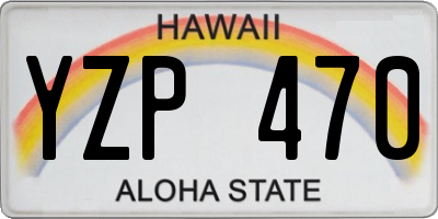 HI license plate YZP470