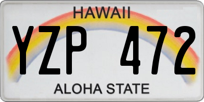 HI license plate YZP472
