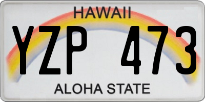 HI license plate YZP473