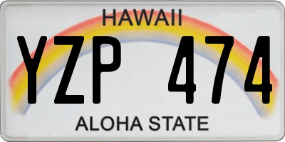 HI license plate YZP474