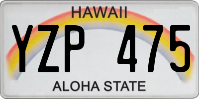 HI license plate YZP475