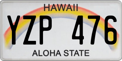 HI license plate YZP476