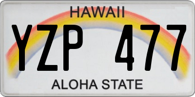 HI license plate YZP477