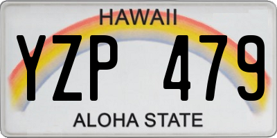 HI license plate YZP479