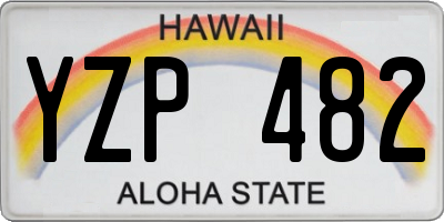 HI license plate YZP482