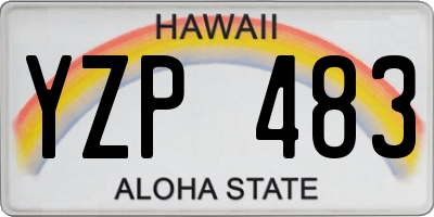 HI license plate YZP483