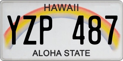 HI license plate YZP487