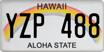 HI license plate YZP488