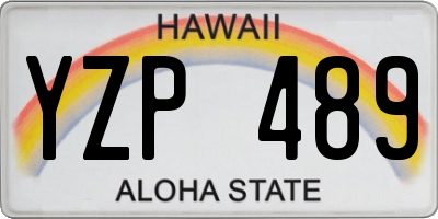 HI license plate YZP489