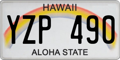 HI license plate YZP490