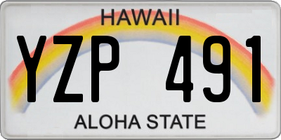 HI license plate YZP491