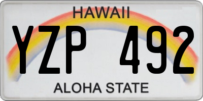 HI license plate YZP492