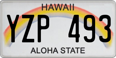 HI license plate YZP493