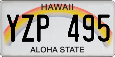 HI license plate YZP495