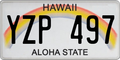 HI license plate YZP497