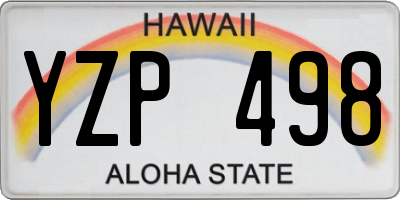 HI license plate YZP498