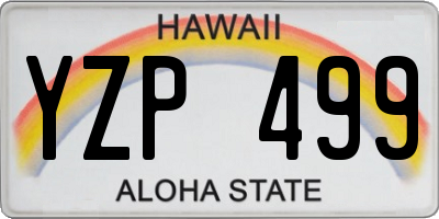 HI license plate YZP499