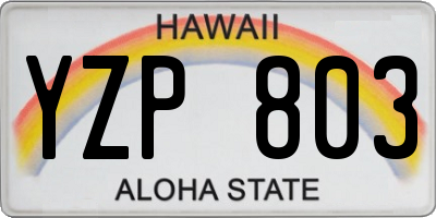 HI license plate YZP803