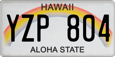 HI license plate YZP804