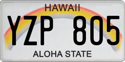 HI license plate YZP805