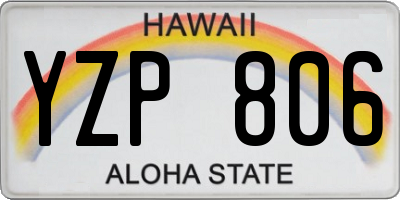 HI license plate YZP806