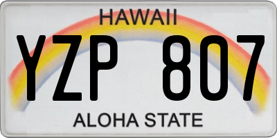 HI license plate YZP807