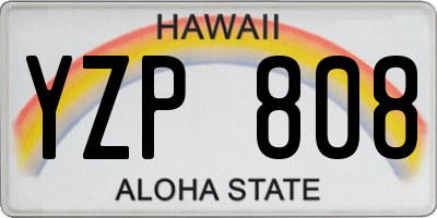 HI license plate YZP808