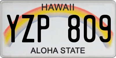 HI license plate YZP809