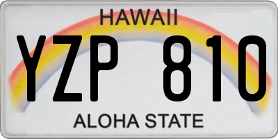 HI license plate YZP810