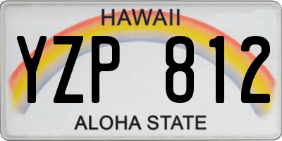 HI license plate YZP812