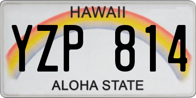 HI license plate YZP814