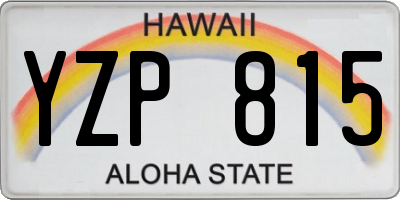 HI license plate YZP815