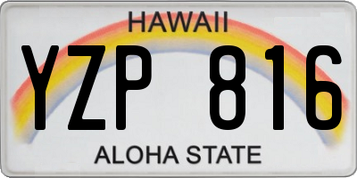 HI license plate YZP816
