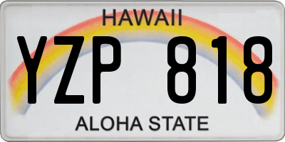 HI license plate YZP818