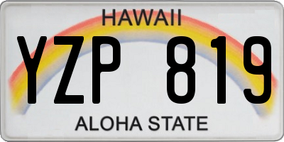 HI license plate YZP819