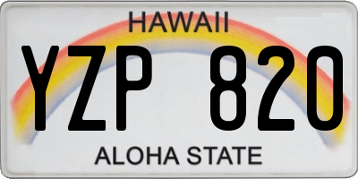 HI license plate YZP820