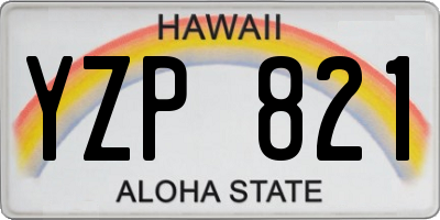HI license plate YZP821