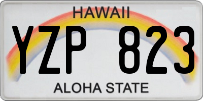 HI license plate YZP823
