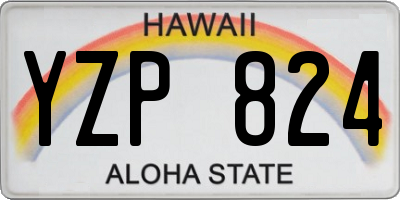 HI license plate YZP824