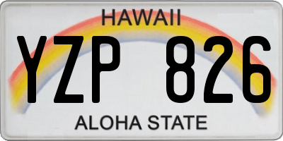 HI license plate YZP826