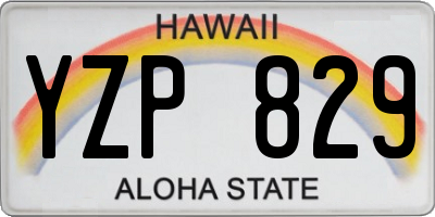 HI license plate YZP829