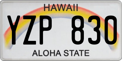HI license plate YZP830