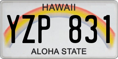 HI license plate YZP831