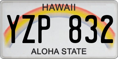 HI license plate YZP832