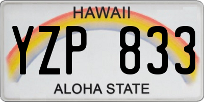 HI license plate YZP833
