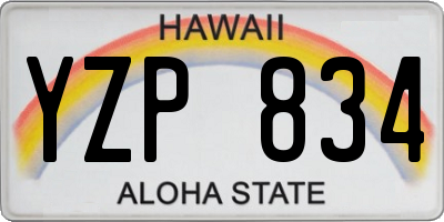 HI license plate YZP834
