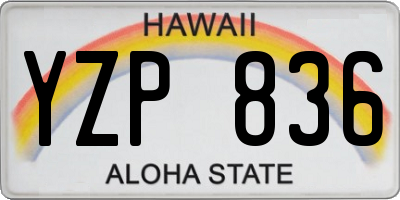 HI license plate YZP836